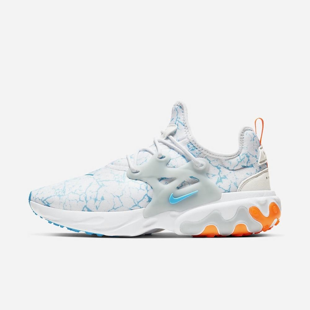 Sneakers Nike React Presto Premium Blanche 8352-174 White/Aura/Total Orange/Blue Fury Homme | LPU-53849819